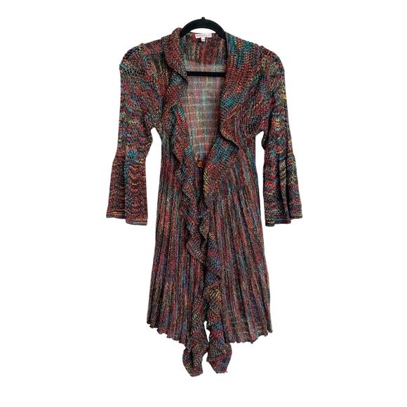 Kessley Sweaters - Vintage y2k Kessley Rainbow Waterfall Ruffle Bell Sleeve Size S/M Fairy grunge